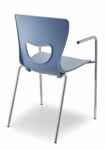 Стул PLUTO (4 ножки с подлокотниками), синий - Вид 2