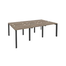 Onix Рабочая станция на П-образном м/к O.MP-D.RS-6.0.7 Тиквуд темный/Антрацит металл 2340*1475*750 - Фото предпросмотра