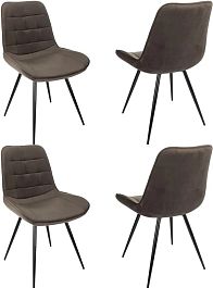 Стул для дома Бюрократ CH-K2_4 комплект 4шт коричневый Holland 74 металл черный на ножках (CH-K2_1/HL74_4) - Фото предпросмотра