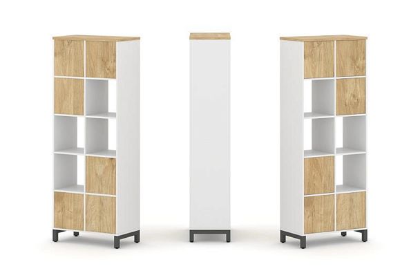 Стайл Проджект Набор стеллажа 1 сторон., 5 яр. SN.NS-521 Белый/Тиквуд Светлый/Металл Антрацит 754*40 - Вид 1