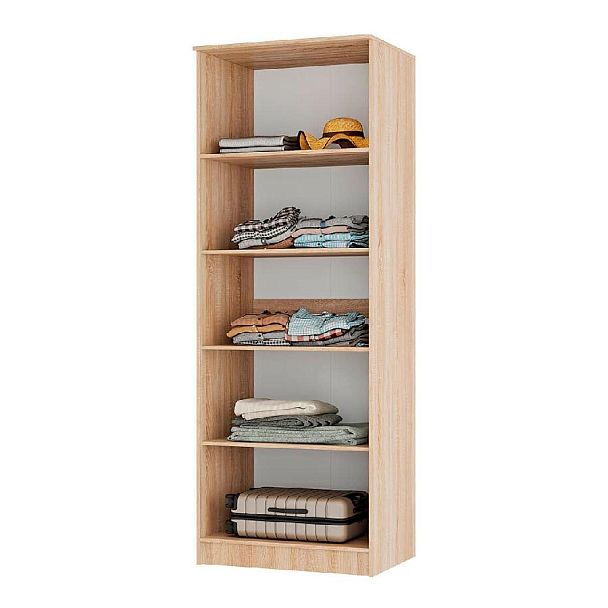 "Сакура" шкаф пл.бельев. 2-х ств.(800х2216х610) дуб сонома/белый - Вид 3