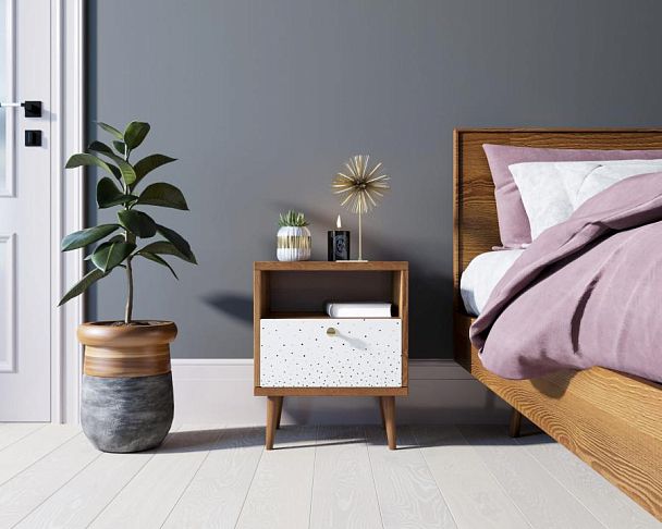 Тумбочка Berber с одним ящиком 15 принт арт BB06/Print_15, разноцветная - Вид 4