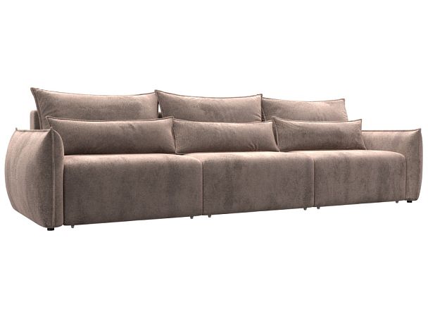 Диван прямой Лига-051 НПБ Лонг Велюр бежевый - Вид 1