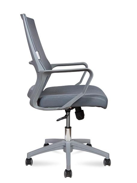 Кресло офисное / Max LB grey / серый пластик / серая сетка / серая ткань - Вид 3