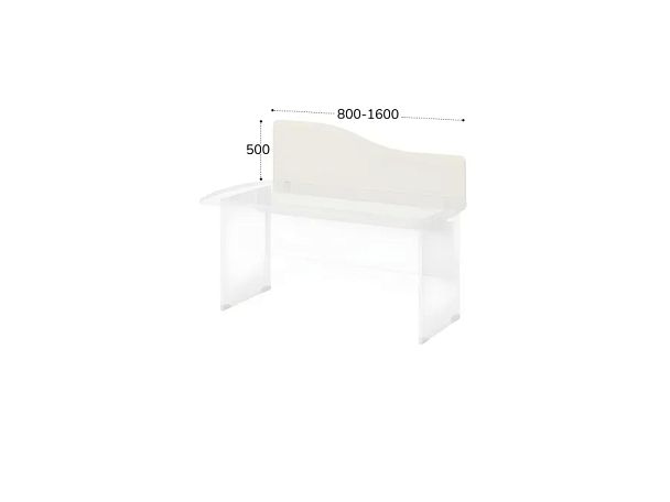 БЕРЛИН / BERLIN Перегородка эргономичная, струбцины в комплекте 1200х18х500 Белый - Вид 2