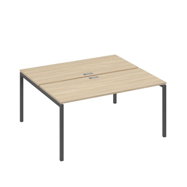 Станция офисная на каркасе DUE (2х160) A4 А4 С2 175 БП дуб скандинавский / металлокаркас антрацит - Вид 1