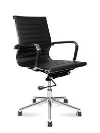 Кресло офисное / Техно LB / черная экокожа / хром - Фото предпросмотра