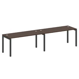 Metal System Quattro Р. ст. на 2 раб. места на П-образном м/к 50БП.СМ-2.4 Венге/Антрацит металл 3200*720*750 - Фото предпросмотра