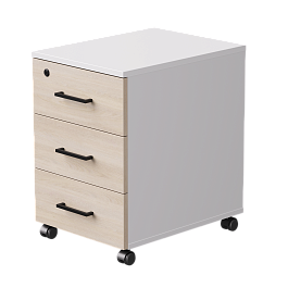 Тумба мобильная Everprof EVO 406х540х608 Белый/Белый/Дуб Соната - Фото предпросмотра