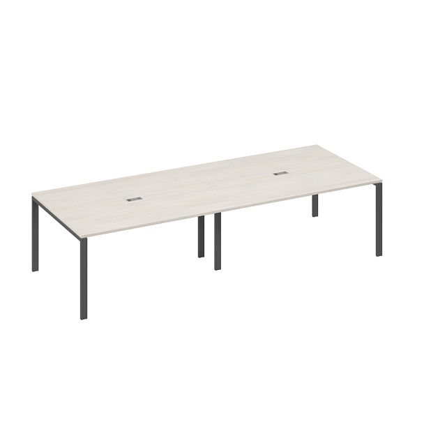 Стол для переговоров 320x124 на металлокаркасе UNO A4 А4 Б1 133-2 БП дуб / металлокаркас антрацит - Вид 1