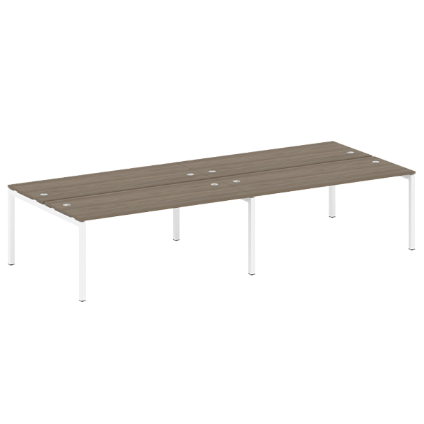 Metal System Quattro Р. ст. на 4 раб. места на П-образном м/к 50БП.СМ-4.5 Вяз/Белый металл 3600*1475*750 - Вид 1