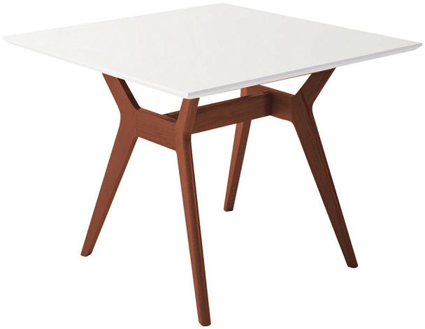 Стол Нарвик 960*960 Белый Темный орех - Вид 1