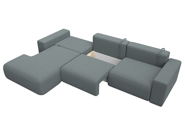 Диван угловой Лига-036 НПБ Классик Лонг левый угол Рогожка серый - Вид 8