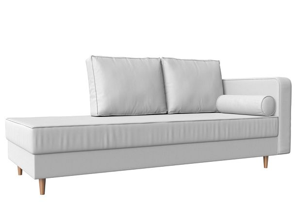 Кушетка Прайм правый (полностью экокожа белая) - Вид 1