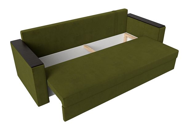 Диван прямой Атланта Лайт без стола (полностью микровельвет зеленый) - Вид 7