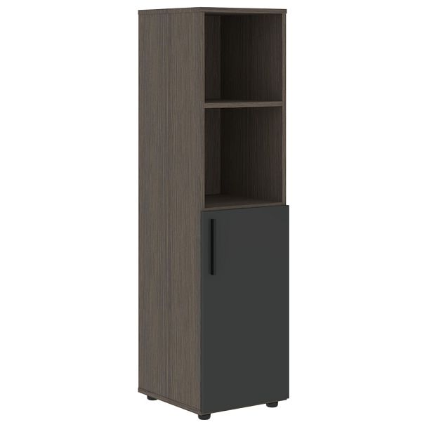 Шкаф средний узкий VMCS 40.5 Яшма черный/Дуб Сильвер 400х430х1517 VELION - Вид 1