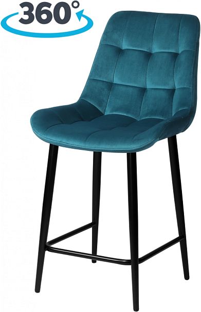 Комплект полубарных поворотных стульев Эйден, Confetti izumrud/черный, 3 шт. - Вид 1