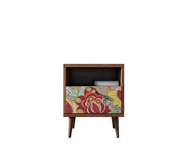 Тумбочка Berber с одним ящиком 6 принт арт BB06/Print_06, разноцветная - Вид 1