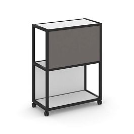 Shelf Mobile Стеллаж 3 уровня 1 секция VR.LT-STK-303.08 Белый Бриллиант/Металл Черный/W-26 800*400*1046 - Фото предпросмотра