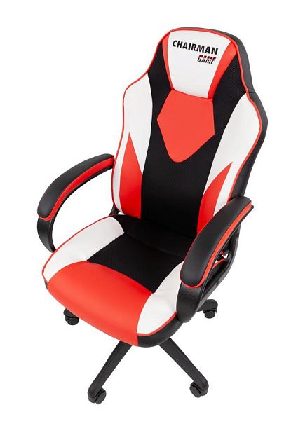 Кресло Chairman game 17 Россия экокожа черный/красный/белый - Вид 9