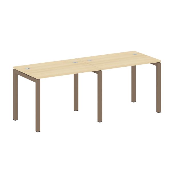 Metal System Quattro Р. ст. на 2 раб. места на П-образном м/к 50БП.СМ-2.1 Акация/Мокко металл 2000*720*750 - Вид 1