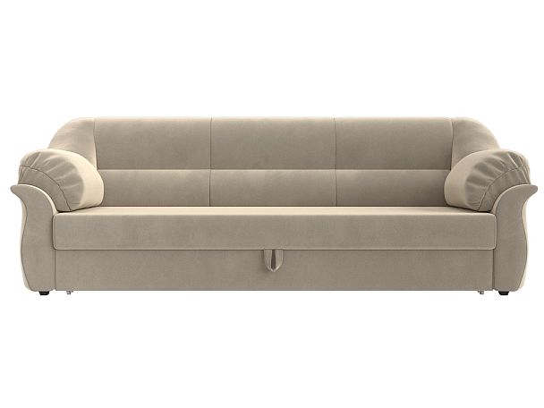 Диван прямой Карнелла (полностью микровельвет бежевый) - Вид 2