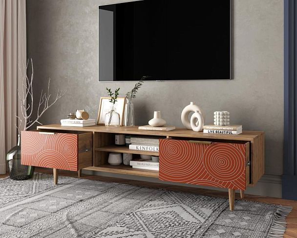 Комод Line с нишей низкий под TV R27/red - Вид 2