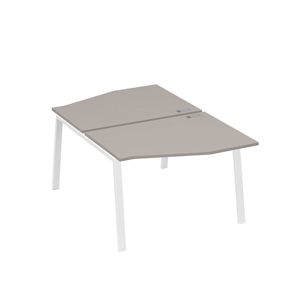 Рабочая станция со столами Техно на металлокаркасе TRE (2х120) A4 А4 Б3 189  БП мокко премиум / металлокаркас белый - Вид 1