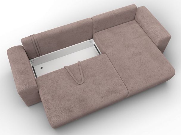 Диван угловой Лига-099 угол универсальный Велюр бежевый - Вид 7