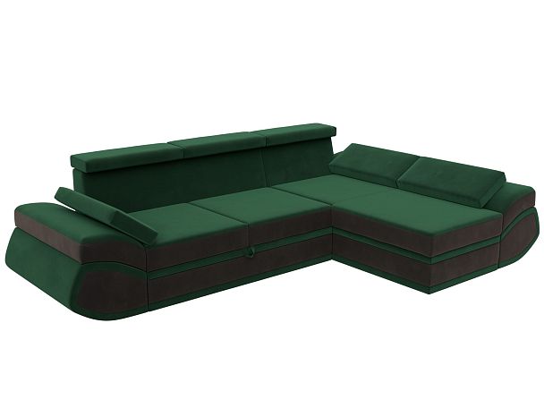Диван угловой Лига-032 правый угол Велюр зеленый - Вид 9