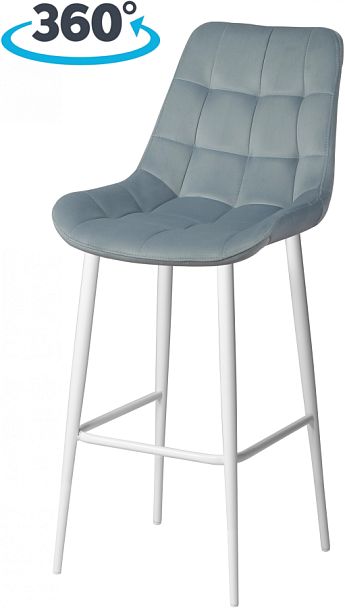 Комплект барных поворотных стульев Эйден, Confetti dusty blue/белый, 4 шт. - Вид 1