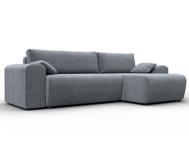 Диван угловой Лига-099 угол универсальный Велюр серый - Вид 1