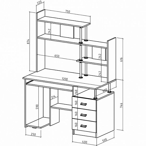 Стол компьютерный Имидж-28 - Вид 2