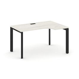 Style Project Next Стол рабочий эргономичный SN-59P.SPA-001(R) Дуб Наварра/Металл Черный/Черный Заглушка 1380*600/980*750 - Фото предпросмотра