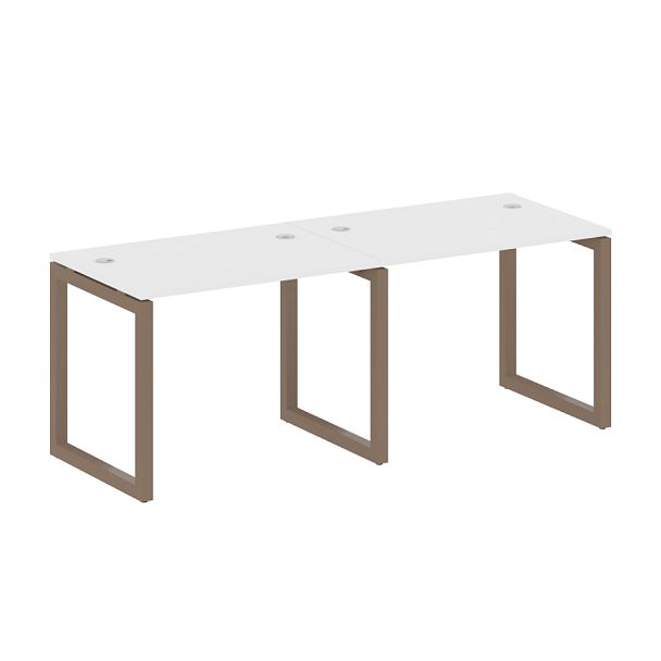 Metal System Quattro Р. ст. на 2 раб. места на О-образном м/к 50БО.СМ-2.1 Белый/Мокко металл 2000*720*750 - Вид 1