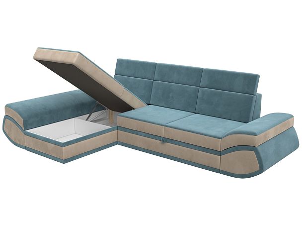 Диван угловой Лига-032 левый угол Велюр бирюзовый - Вид 8