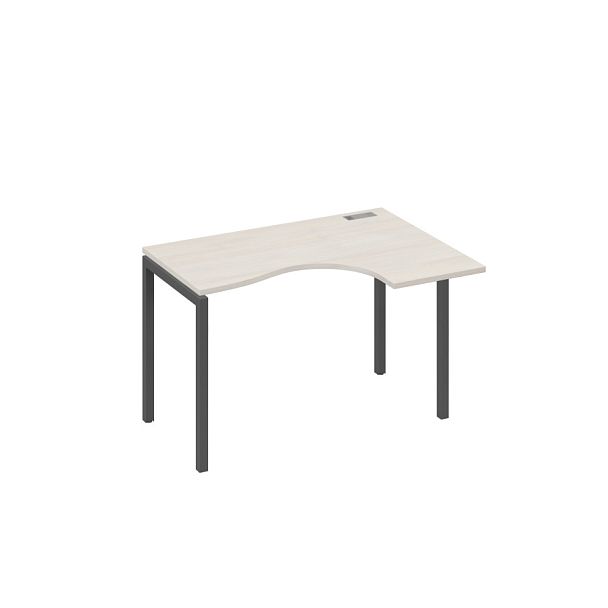 Стол эргономичный правый "Классика" на металлокаркасе DUE A4 А4 Б2 032 БП дуб / металлокаркас антрацит - Вид 1
