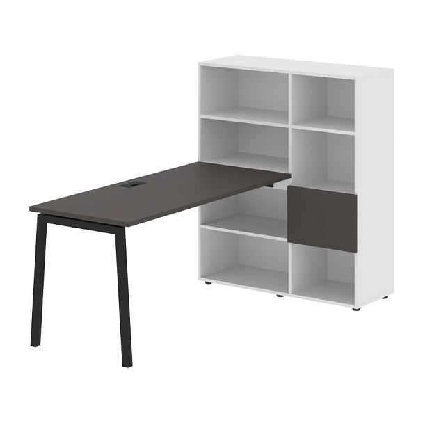 Стол-стеллаж ELRST 1115 Мокко/Черный/Белый 1990х1120х1355 EDIS - Вид 1