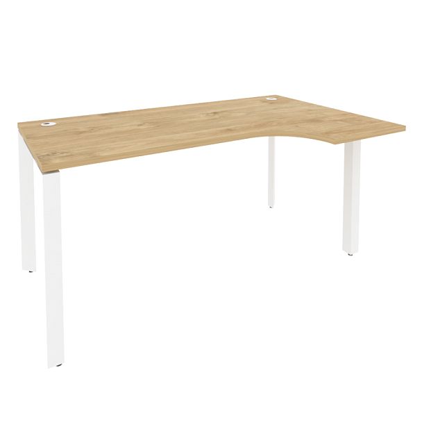 Onix Стол эргономичный правый на П-образном м/к O.MP-SA-1 (R) Тиквуд светлый/Белый металл 1580*980*750 (720/460) - Вид 1