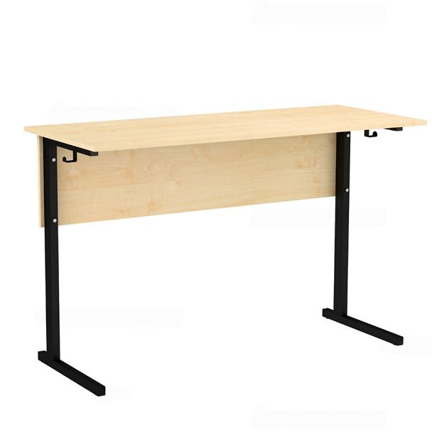 Стол ученический 110В, нерегулируемый, 2-местный на прямоугольной трубе (м/к Коричневый, Серый, Черный), гр.7 - Вид 1