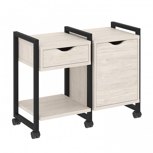 Тумба на колесах наборная "Loft" VR.L-TN-3.K денвер светлый/черный - Вид 1