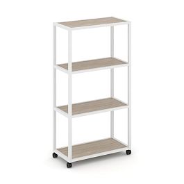 Shelf Mobile Стеллаж 4 уровня 1 секция VR.LT-STK-401.10 Дуб Аттик/Металл Белый 1000*400*1523 - Фото предпросмотра