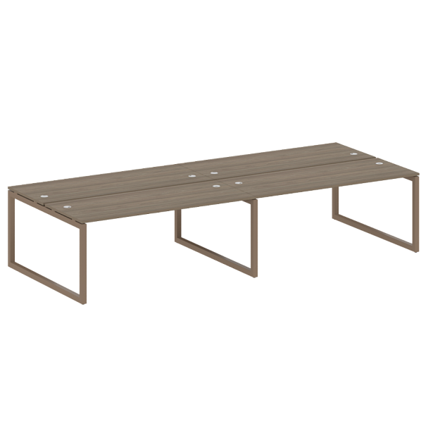 Metal System Quattro Р. ст. на 4 раб. места на О-образном м/к 50БО.СМ-4.5 Вяз/Мокко металл 3600*1475*750 - Вид 1