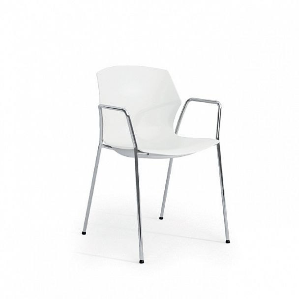 Стул No-Frill 223/B white, стопируемый - Вид 1