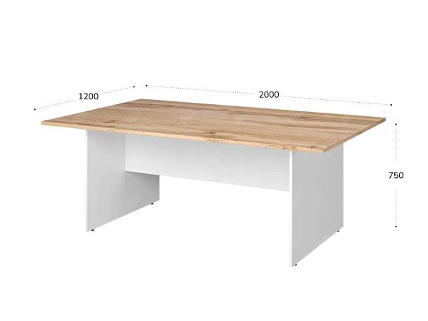 TANDEM RTD006-200-V Конференц-стол прямоугольный ун-й 2000х1200х750 Вотан/Белый - Вид 2