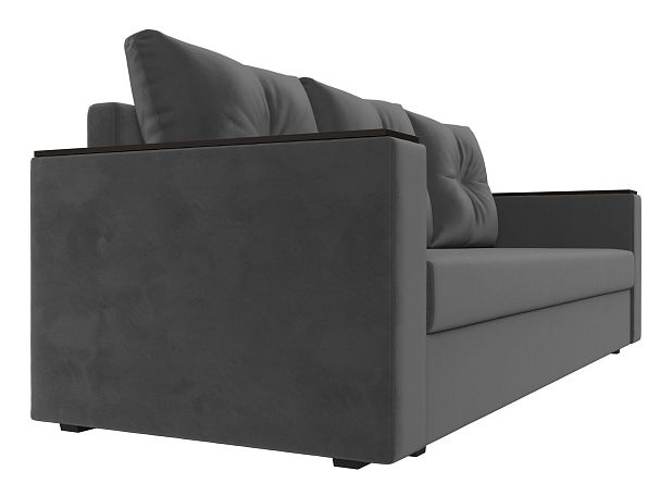 Диван прямой Атланта Лайт без стола (полностью велюр серый) - Вид 3
