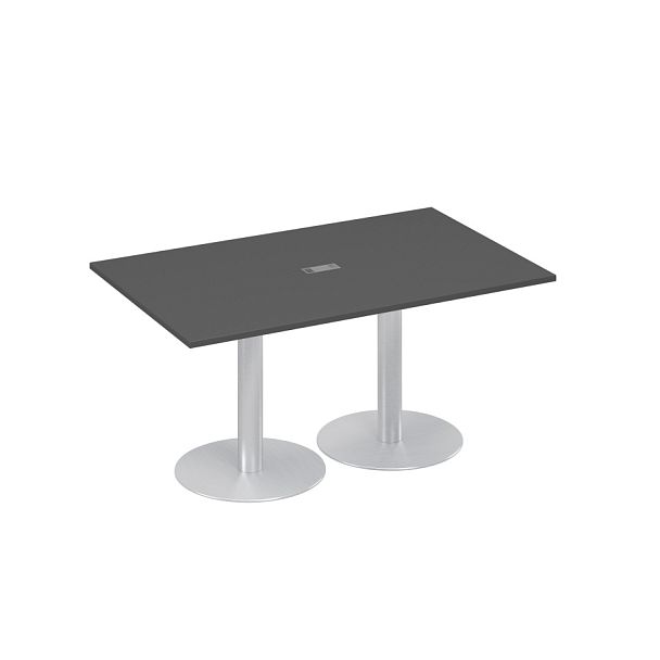 Стол 160 для переговоров на опорах-колоннах A4 А4 ХР 121 антрацит премиум - Вид 1