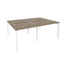 Onix Рабочая станция на П-образном м/к O.MP-D.RS-4.1.7 Тиквуд темный/Белый металл 1960*1475*750 - Фото предпросмотра