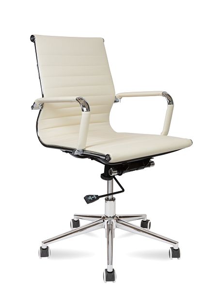 Кресло Техно LB / хром / слоновая кость экокожа - Вид 1