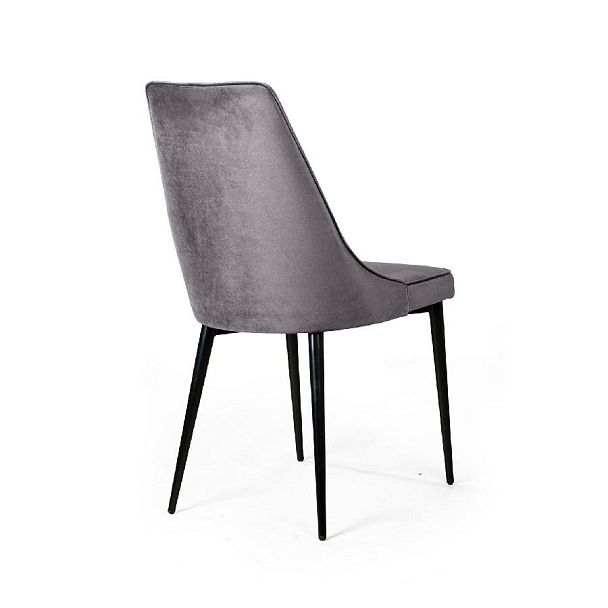 Стул Oliver, бархат светло-серый 26/ чёрный конус - Вид 5
